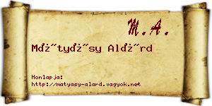 Mátyásy Alárd névjegykártya